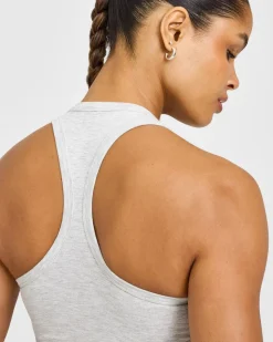 Cotton Fitted Mid Vest with Grey Logo