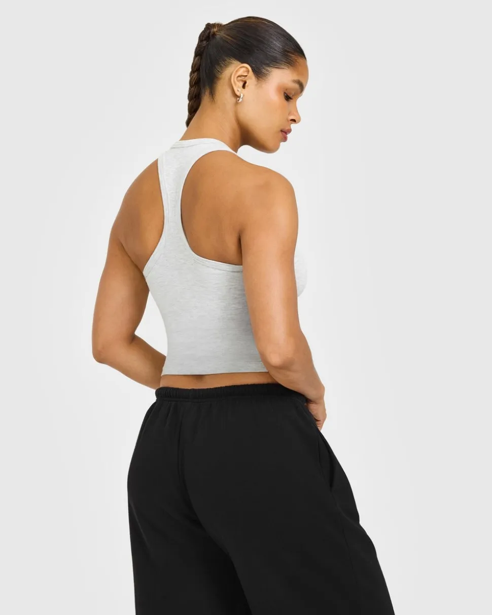 Cotton Fitted Mid Vest with Grey Logo