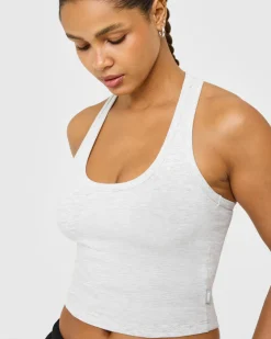 Cotton Fitted Mid Vest with Grey Logo