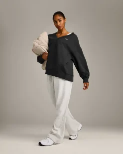 Cotton Vintage Lounge V Neck Sweatshirt
