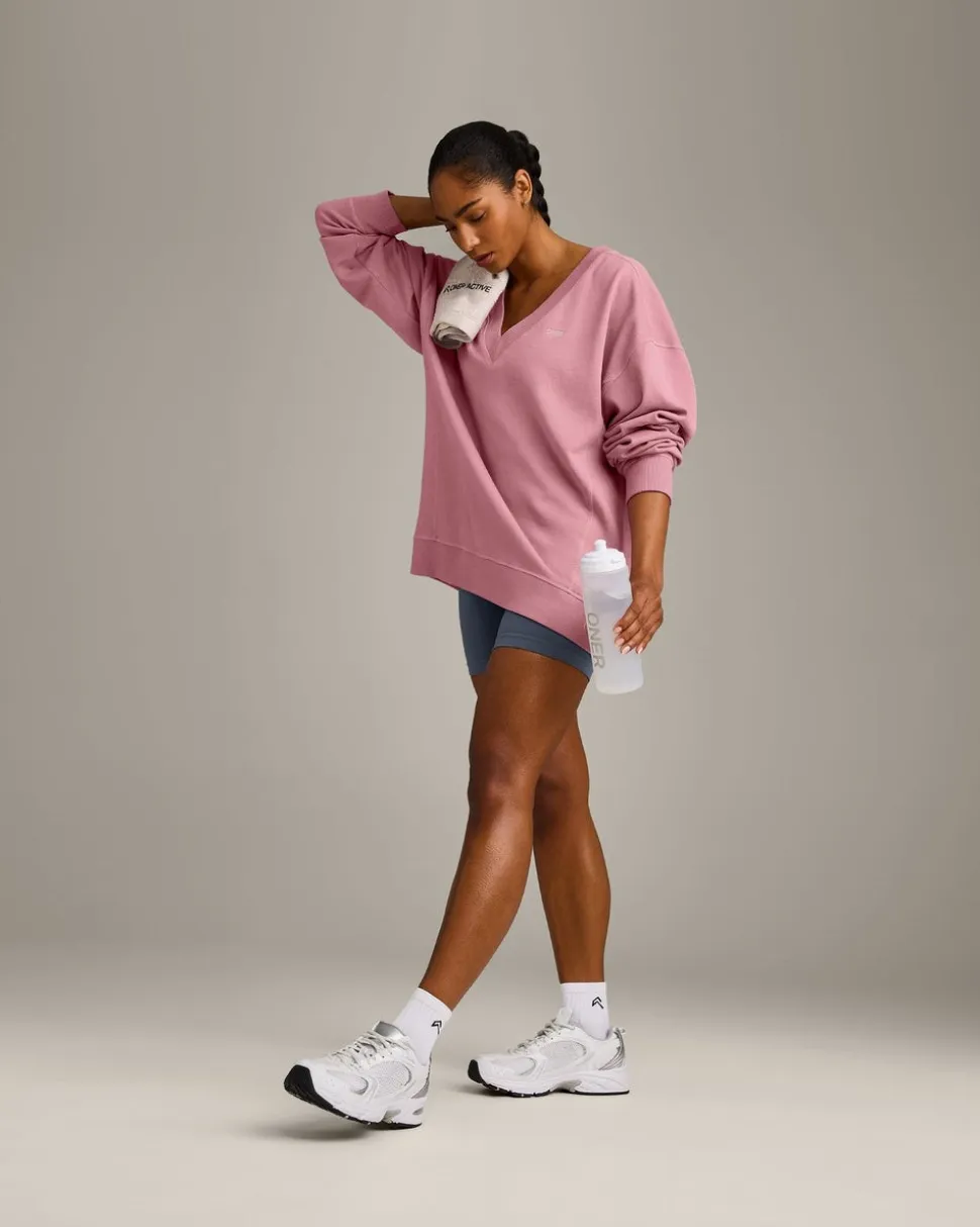 Cotton Vintage Lounge V Neck Sweatshirt