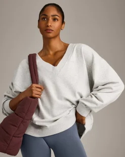 Cotton Vintage Lounge V Neck Sweatshirt