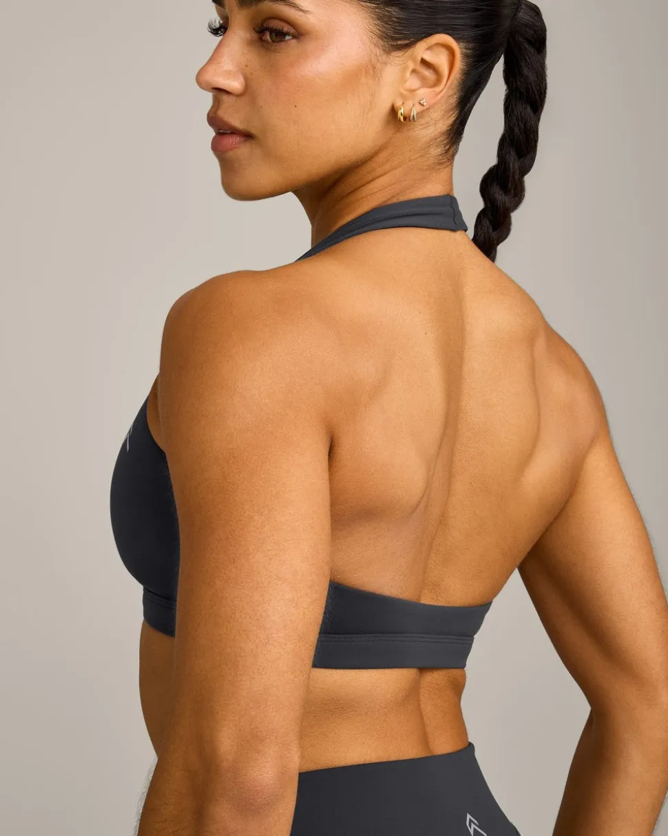 EasyLift™ Halter Bralette with Grey Logo