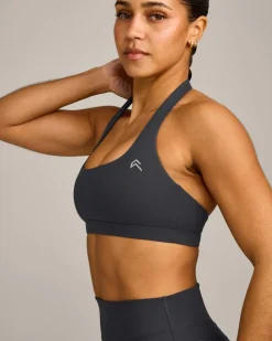 EasyLift™ Halter Bralette with Grey Logo