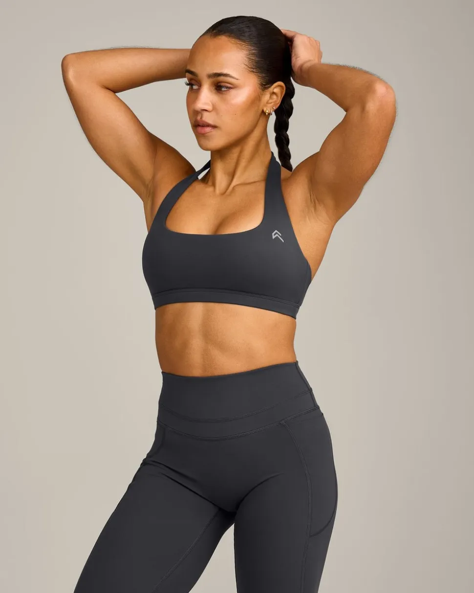EasyLift™ Halter Bralette with Grey Logo