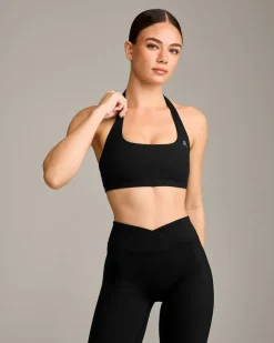 EasyLift™ Halter Bralette with Grey Logo