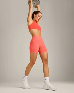 EasyLift™ High Neck Sports Bra with Grey Logo