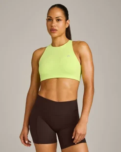 EasyLift™ High Neck Sports Bra with Grey Logo