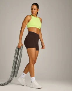 EasyLift™ High Neck Sports Bra with Grey Logo