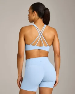 EasyLift™ High Neck Sports Bra with Grey Logo