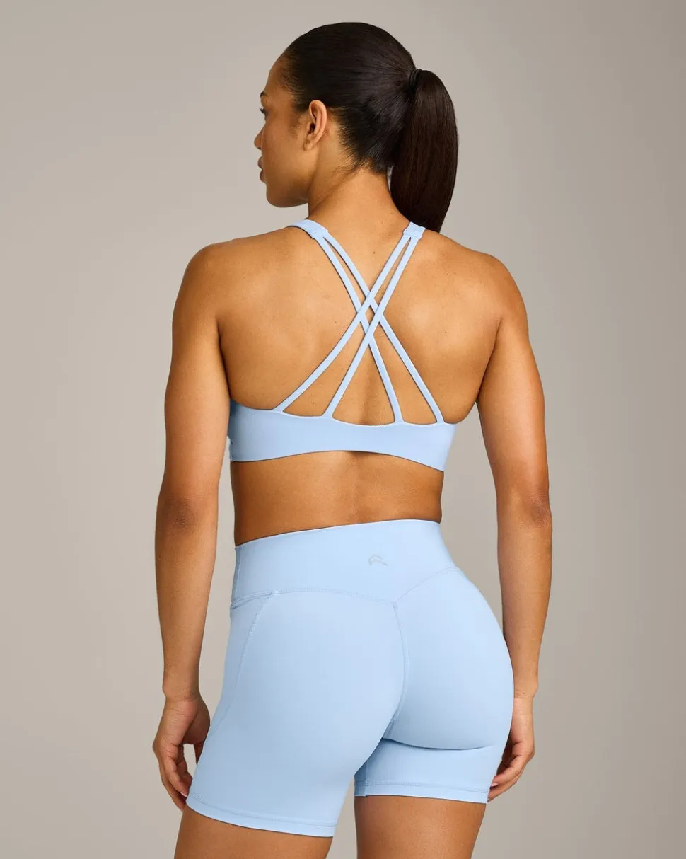 EasyLift™ High Neck Sports Bra with Grey Logo