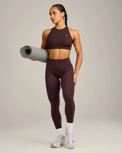 EasyLift™ High Neck Sports Bra with Grey Logo