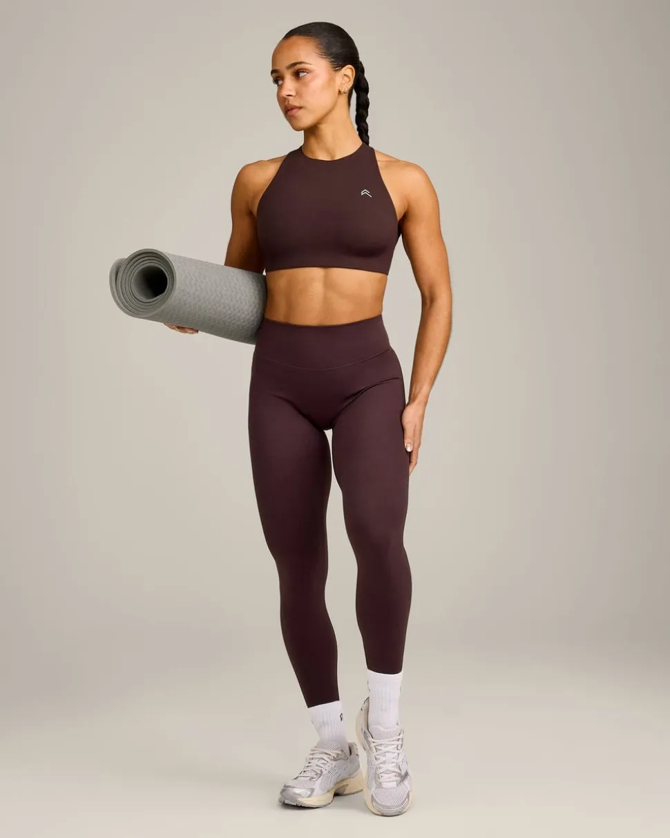EasyLift™ High Neck Sports Bra with Grey Logo