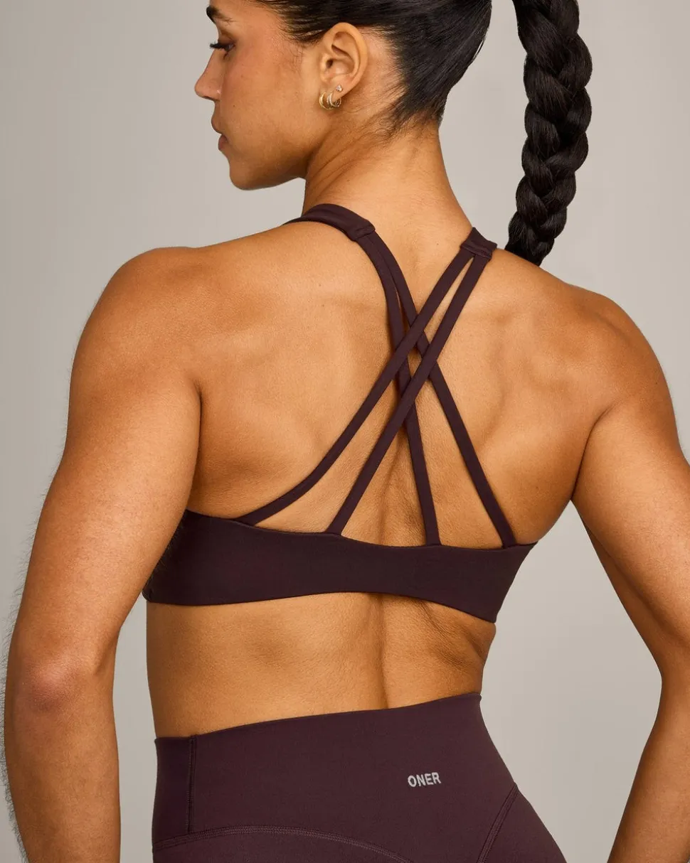 EasyLift™ High Neck Sports Bra with Grey Logo
