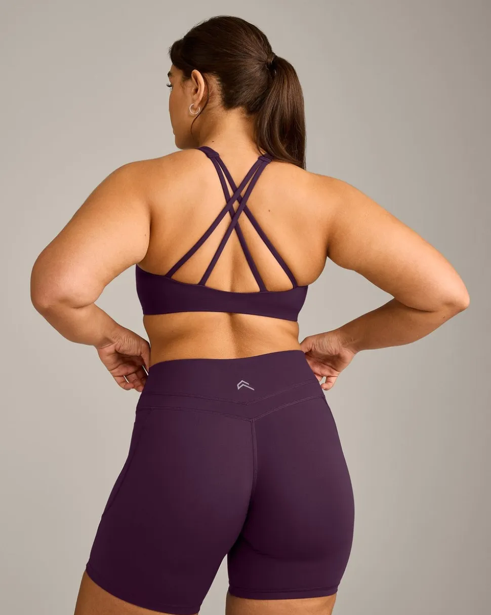 EasyLift™ High Neck Sports Bra with Grey Logo
