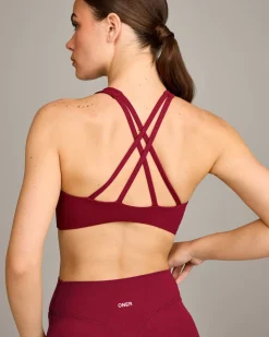 EasyLift™ High Neck Sports Bra with Grey Logo