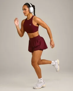 EasyLift™ High Neck Sports Bra with Grey Logo