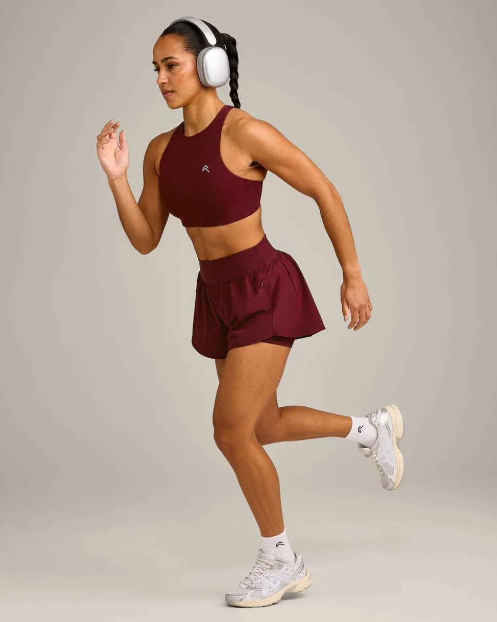 EasyLift™ High Neck Sports Bra with Grey Logo