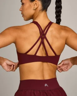 EasyLift™ High Neck Sports Bra with Grey Logo