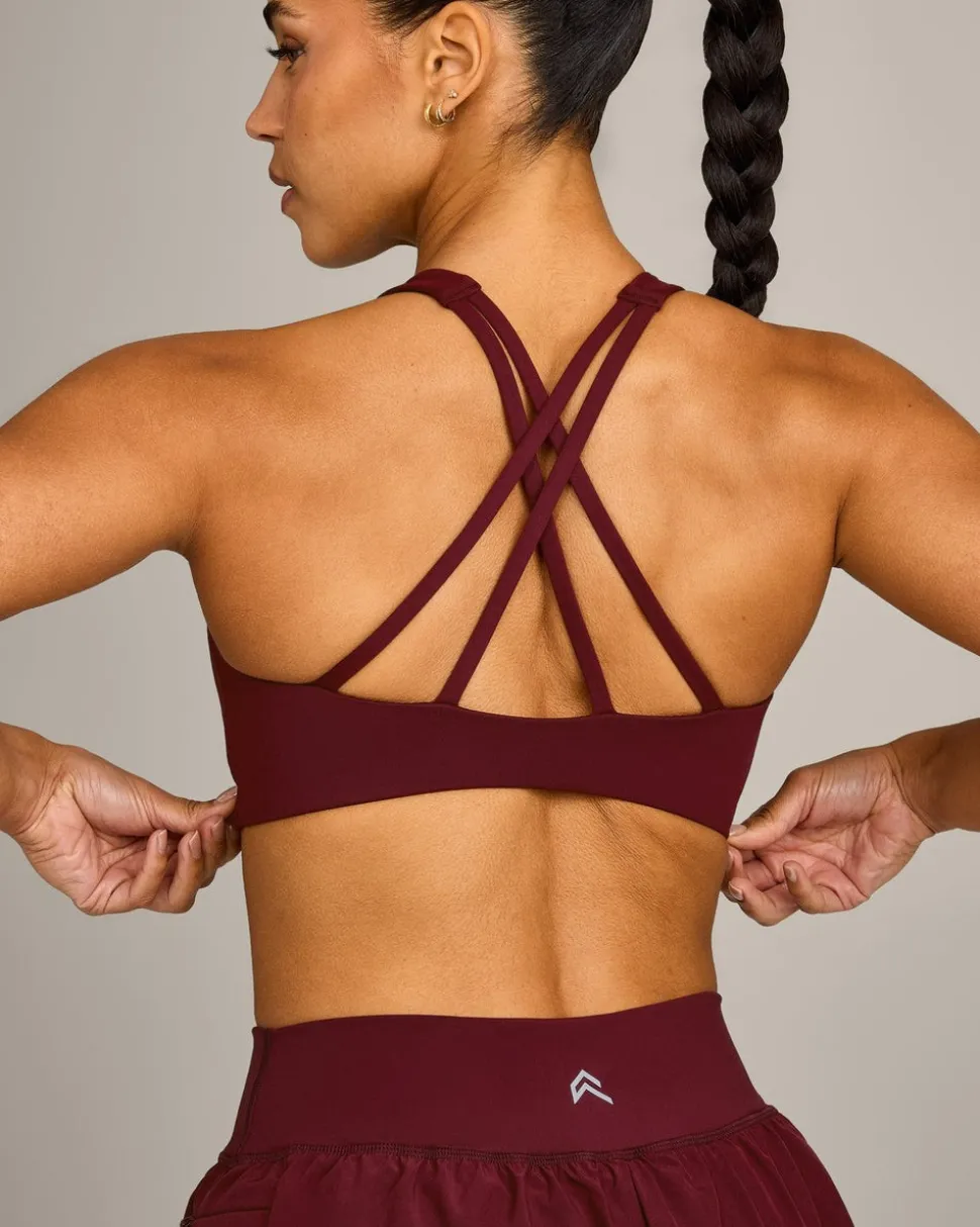 EasyLift™ High Neck Sports Bra with Grey Logo