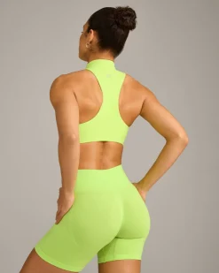 EasyLift™ Zip High Neck Sports Bra with Grey Logo