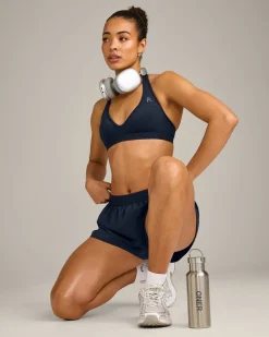 EffortlessLift™ Seamless Halter Neck Sports Bra with Grey Logo