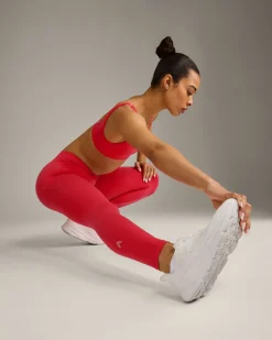 EffortlessLift™ Seamless Mid Rise Leggings with Grey Logo