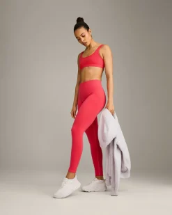 EffortlessLift™ Seamless Mid Rise Leggings with Grey Logo