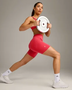 EffortlessLift™ Seamless Mid Rise Shorts with Grey Logo