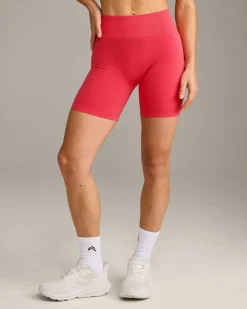 EffortlessLift™ Seamless Mid Rise Shorts with Grey Logo
