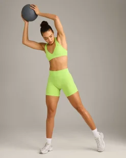 EffortlessLift™ Seamless Mid Rise Shorts with Grey Logo
