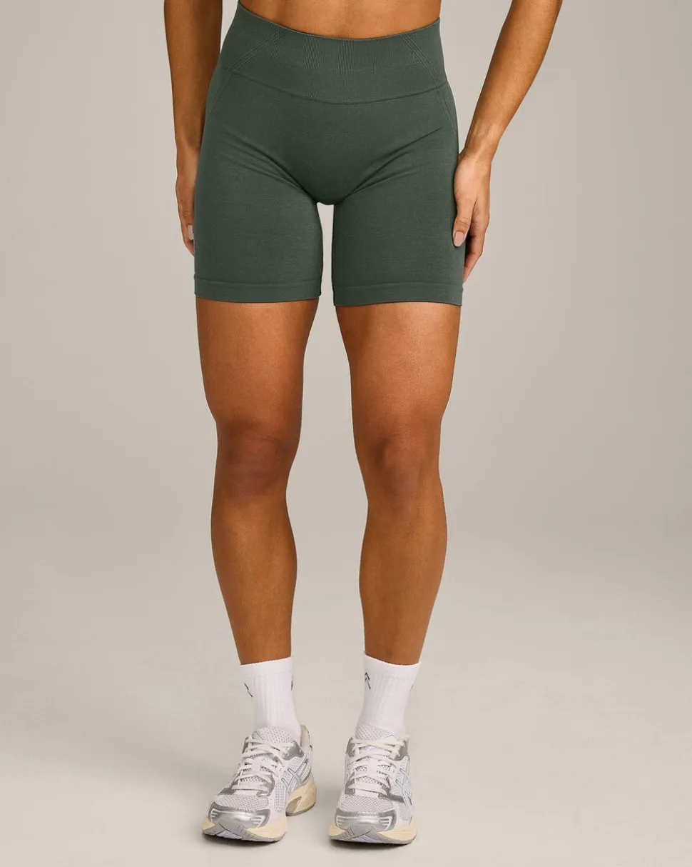 EffortlessLift™ Seamless Mid Rise Shorts with Grey Logo