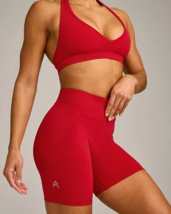 EffortlessLift™ Seamless Mid Rise Shorts with Grey Logo