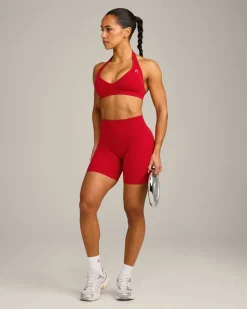 EffortlessLift™ Seamless Mid Rise Shorts with Grey Logo