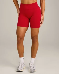 EffortlessLift™ Seamless Mid Rise Shorts with Grey Logo