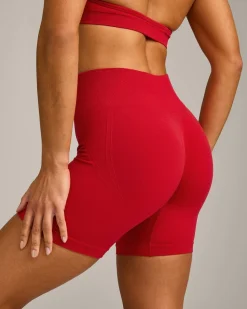 EffortlessLift™ Seamless Mid Rise Shorts with Grey Logo