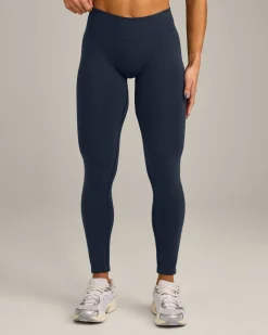 EffortlessLift™ Seamless Mid Rise Leggings with Grey Logo