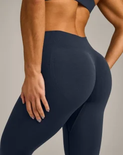 EffortlessLift™ Seamless Mid Rise Leggings with Grey Logo