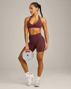 EffortlessLift™ Seamless Mid Rise Shorts with Grey Logo