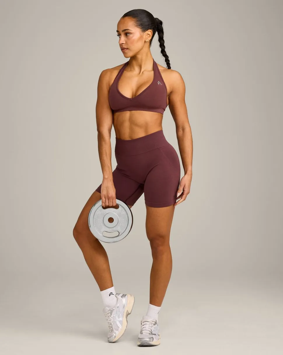 EffortlessLift™ Seamless Mid Rise Shorts with Grey Logo