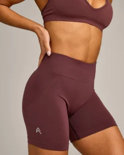 EffortlessLift™ Seamless Mid Rise Shorts with Grey Logo