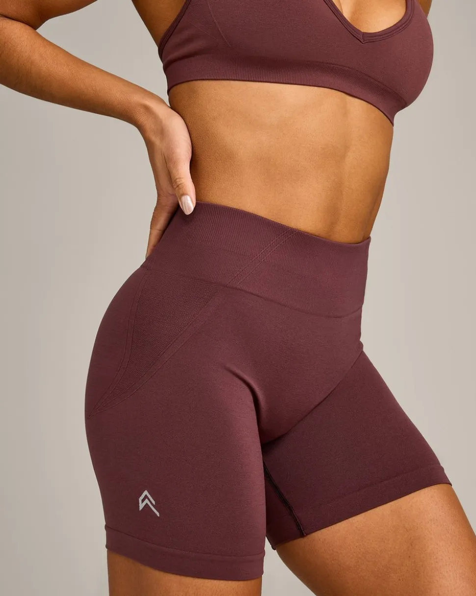 EffortlessLift™ Seamless Mid Rise Shorts with Grey Logo