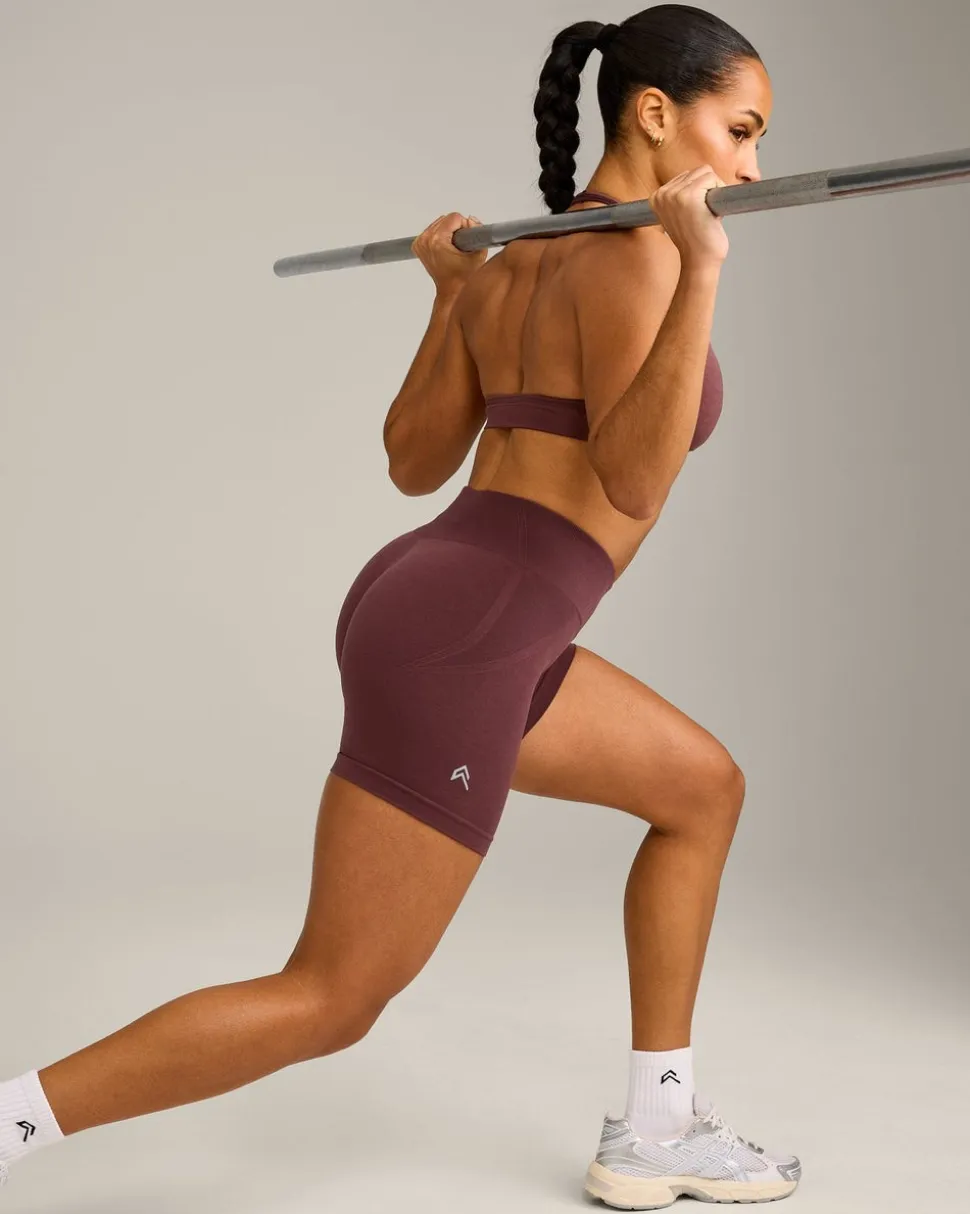 EffortlessLift™ Seamless Mid Rise Shorts with Grey Logo