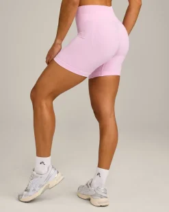 EffortlessLift™ Seamless Mid Rise Shorts with Grey Logo