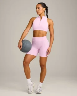 EffortlessLift™ Seamless Mid Rise Shorts with Grey Logo