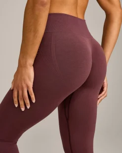 EffortlessLift™ Seamless Mid Rise Leggings with Grey Logo