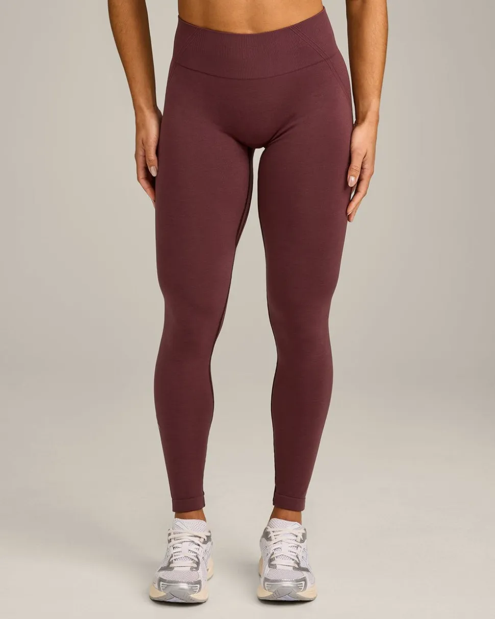EffortlessLift™ Seamless Mid Rise Leggings with Grey Logo