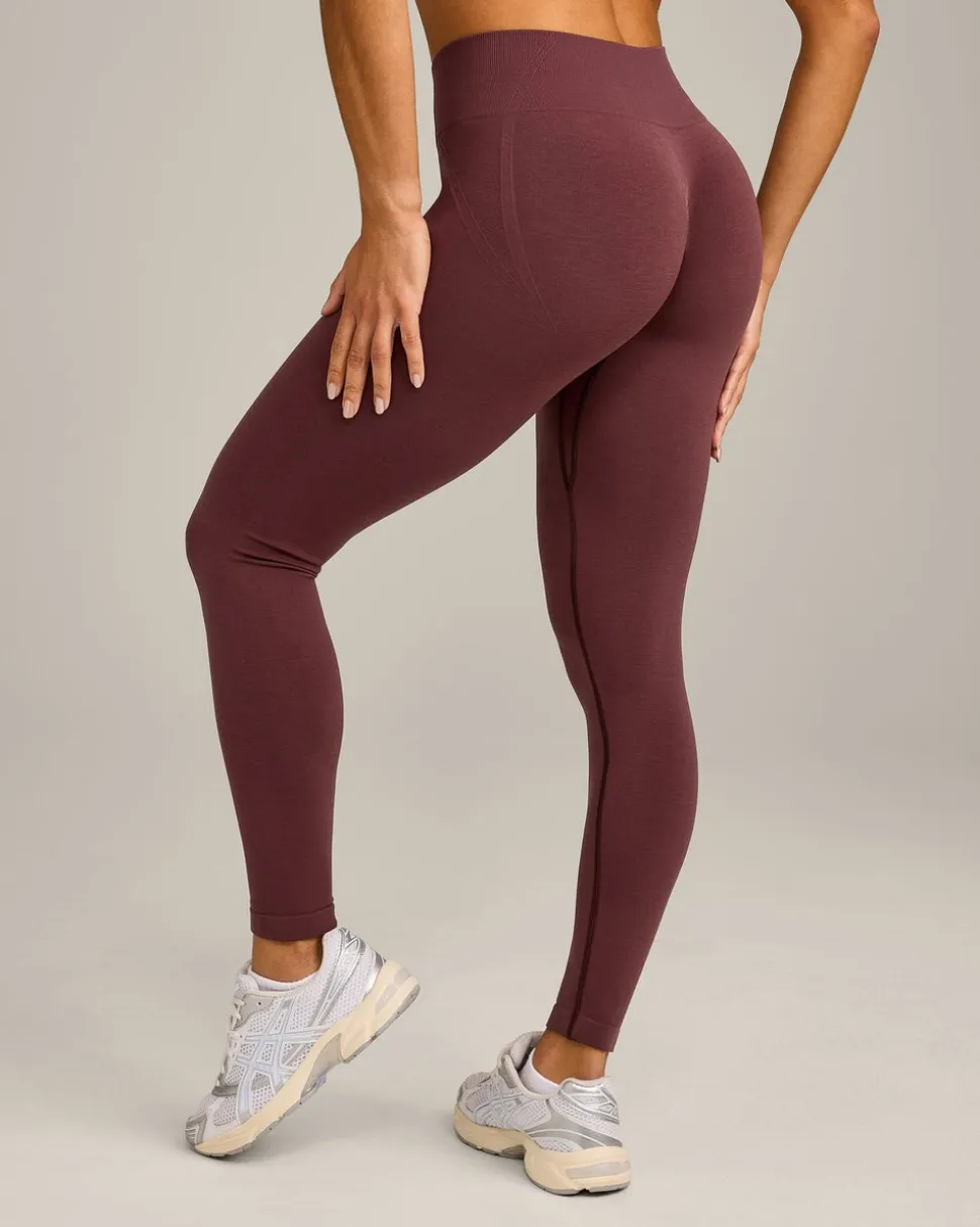 EffortlessLift™ Seamless Mid Rise Leggings with Grey Logo