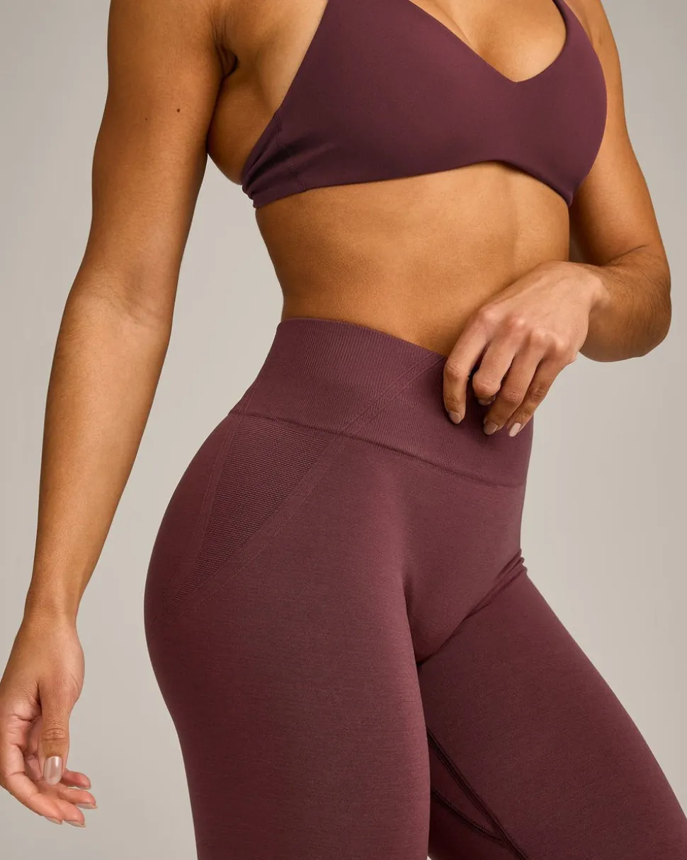 EffortlessLift™ Seamless Mid Rise Leggings with Grey Logo