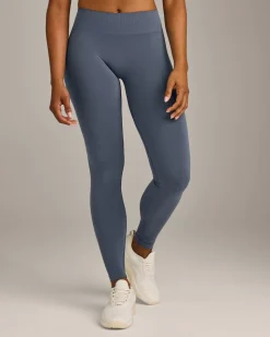 EffortlessLift™ Seamless Mid Rise Leggings with Grey Logo